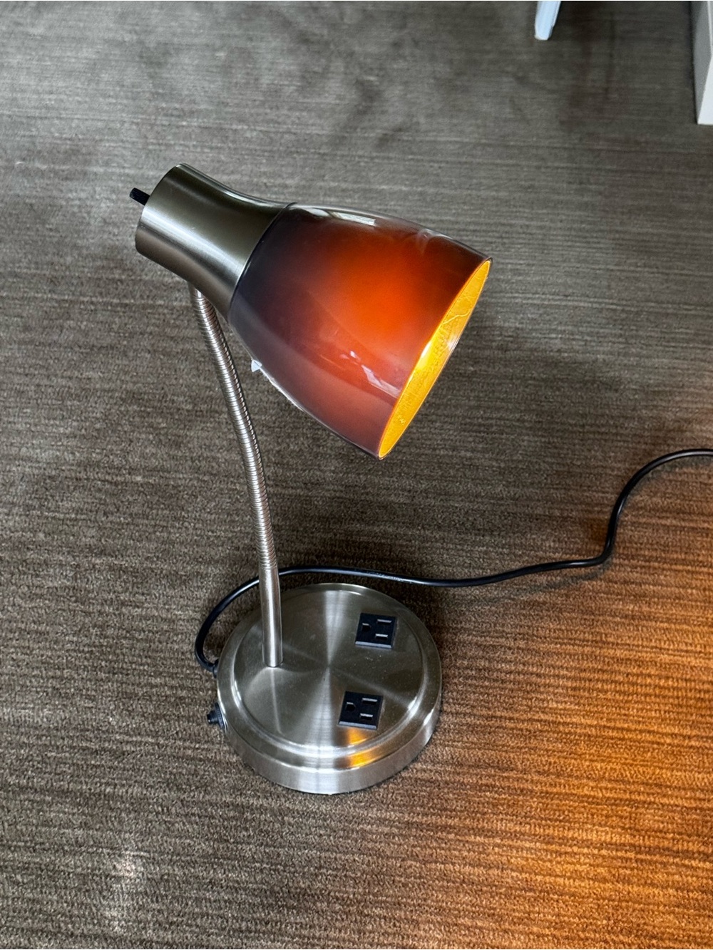 Adjustable Desk Lamp with Amber Gradient Shade